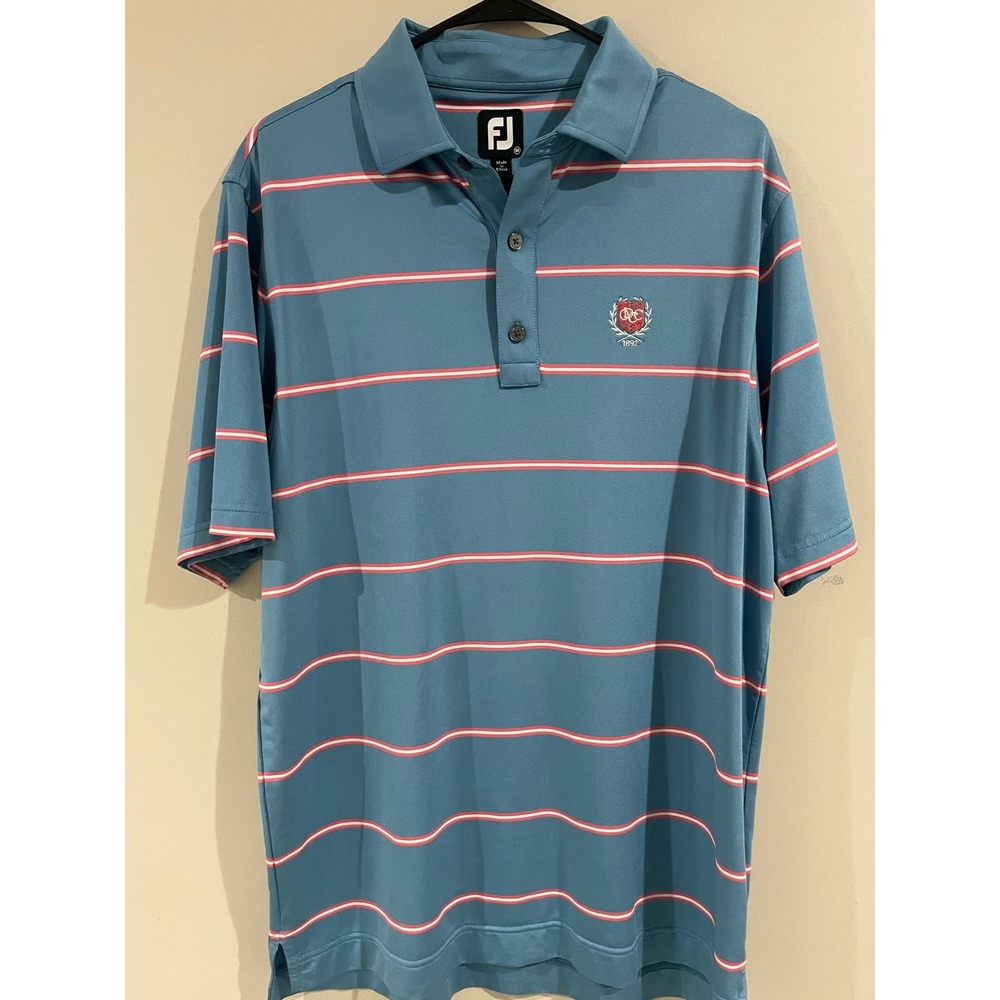 Men’s FootJoy Golf Polo Medium Outdoor Country Club Blue Pink